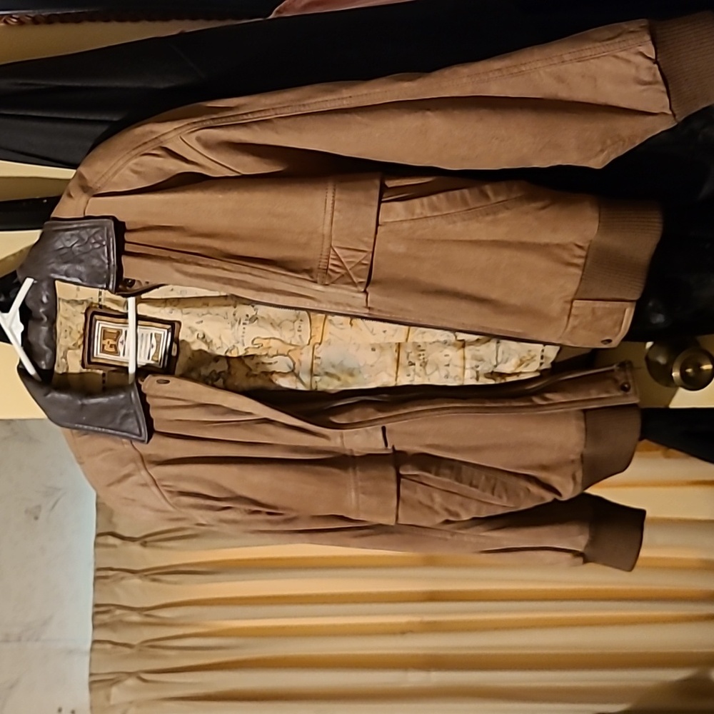 Ladies suede leather jacket.